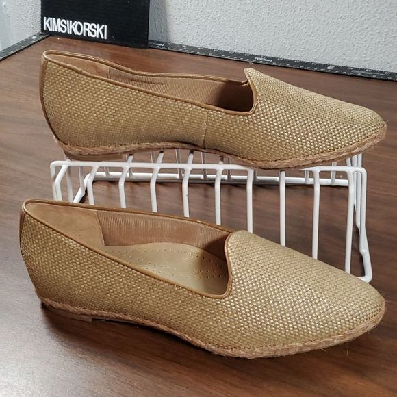 NEW Trotters Khaki Tan Linen Lizpadrille Espadrilles Flats Jute Size 8M - Picture 1 of 10